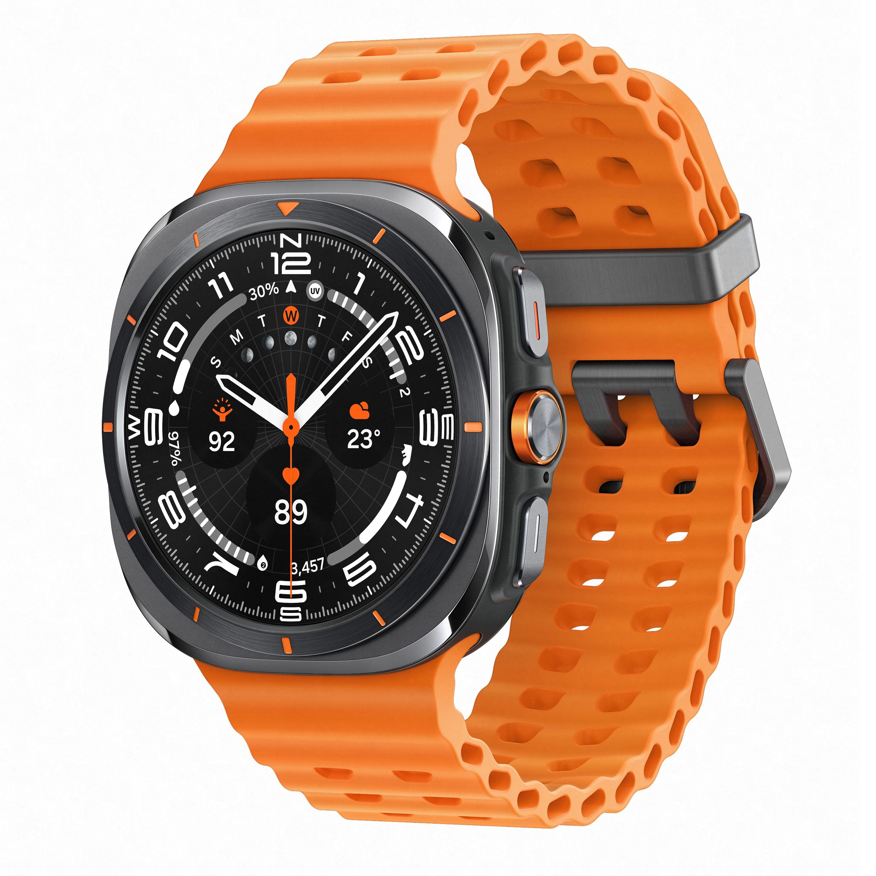 Samsung Galaxy Watch Ultra with orange band