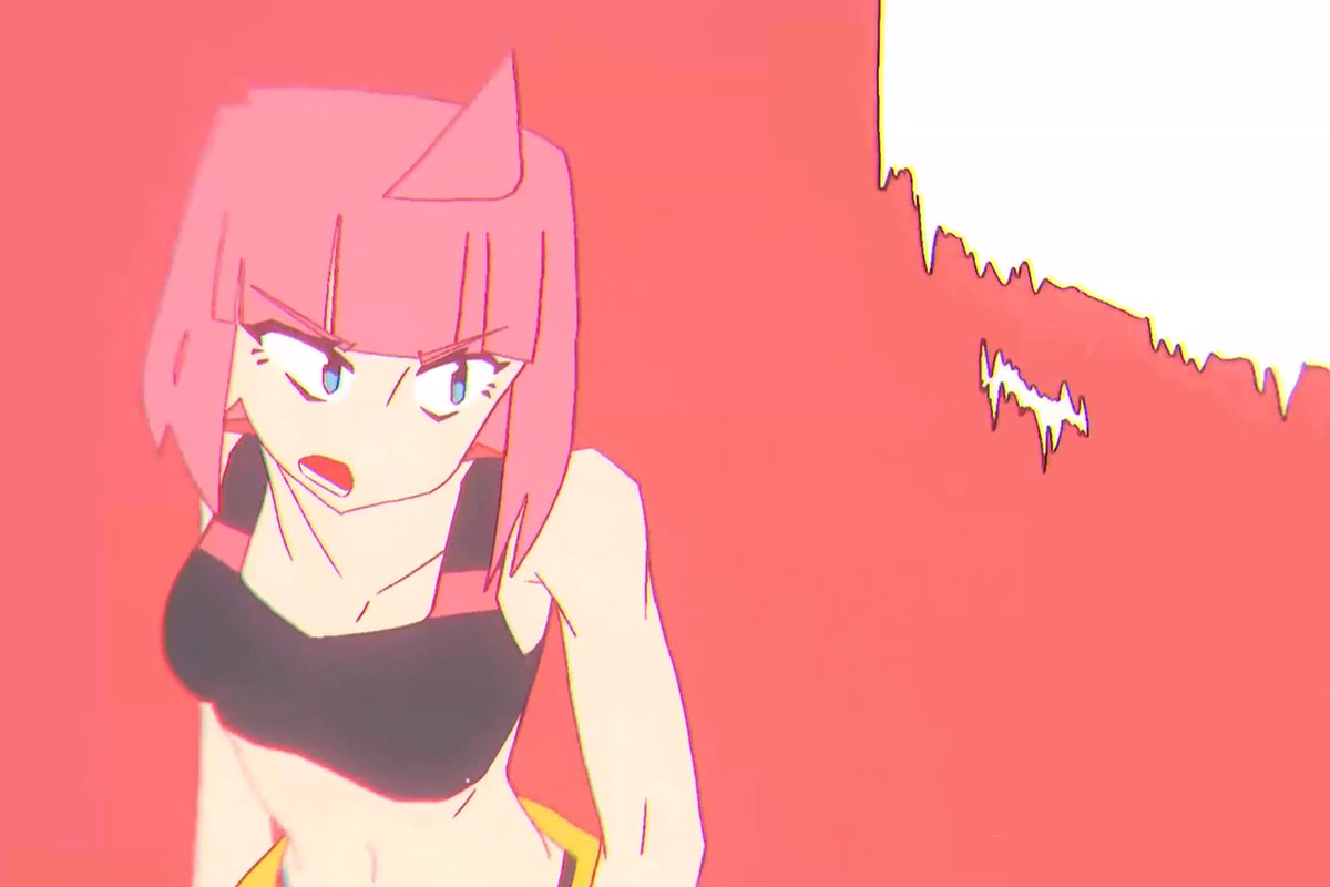 Unsettling character Beat, a woman with pink hair who looks strong and cool